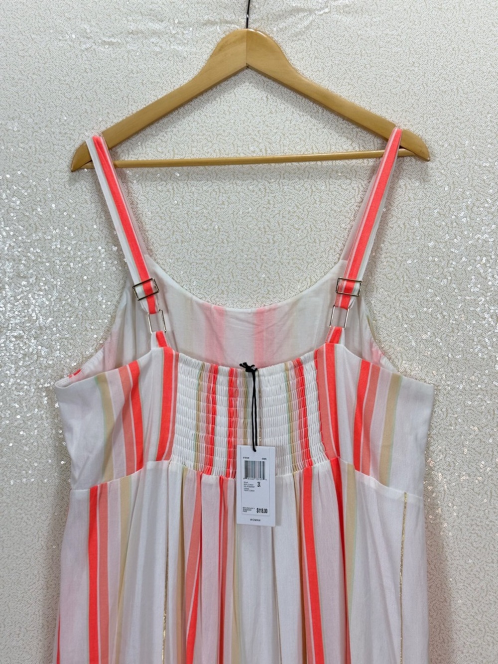 For The Republic Dress 2X Striped Maxi Dress Boho Tiered Sundress Women’s - Picture 7 of 13